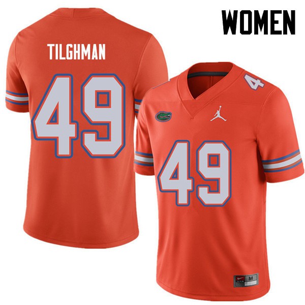 Jordan Brand Women #49 Jacob Tilghman Florida Gators College Football Jerseys Orange